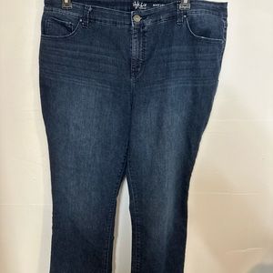 Style & Co.Womens Boot Leg Jeans Black Size 18W Denim Stretch 5 Pocket